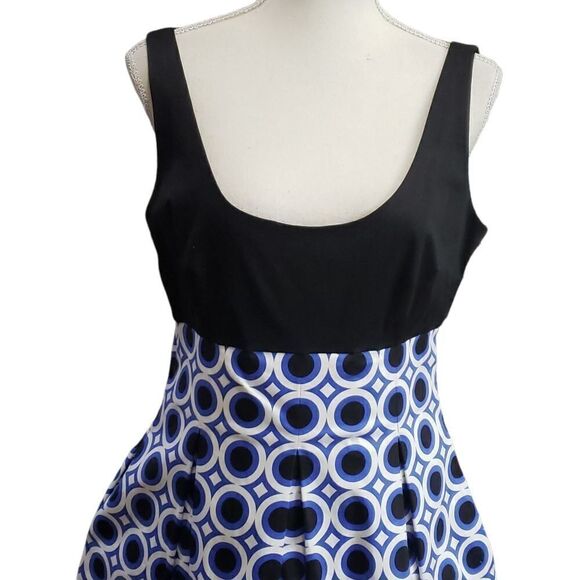 Maggy London Black & Geo Print Fit & Flare Dress Sz 10 NWT - Picture 4 of 16